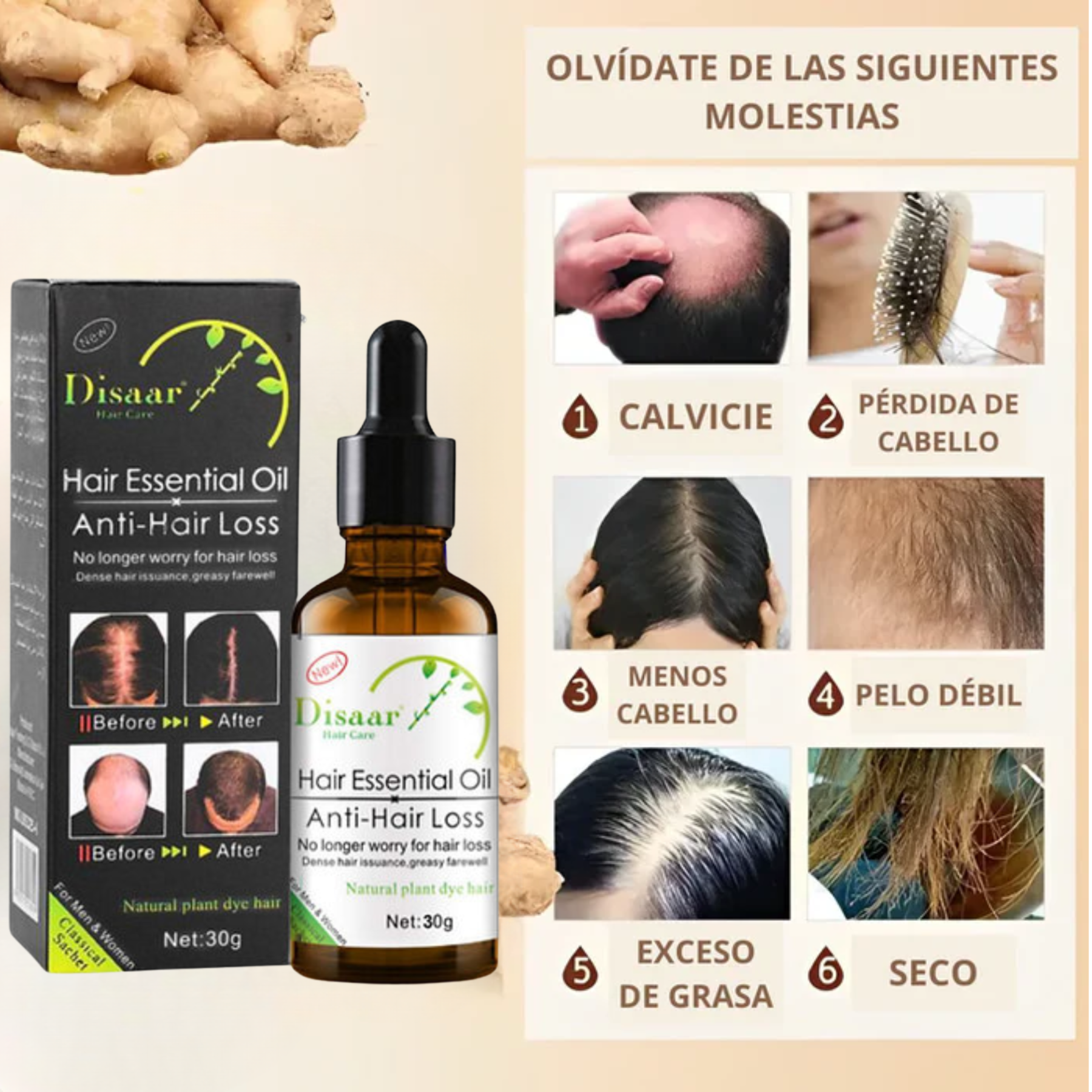 Kit Shampoo 200ml + Serum Anticaida crecimiento de cabello